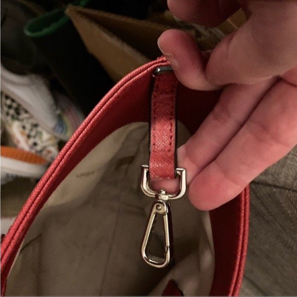 Calvin Klein Red Leather Tote with Dual Straps - Picture 7 of 10